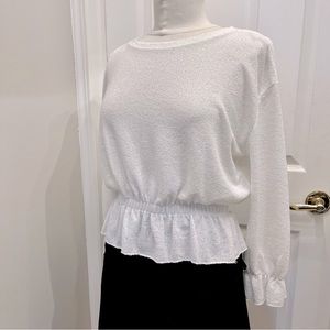 ❣️2/$15 ZARA Peplum White Top